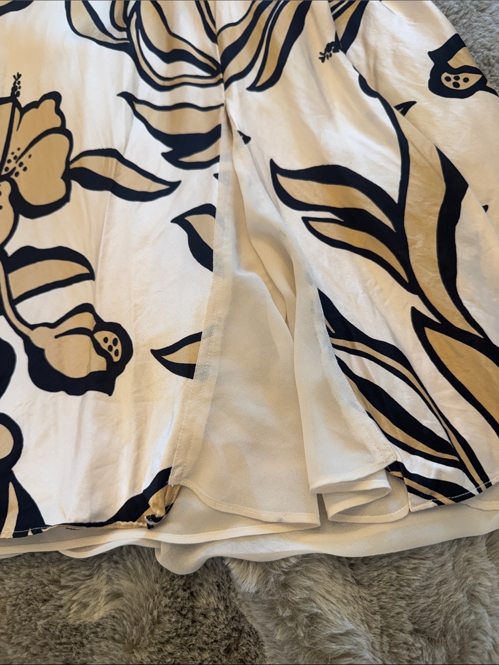 White House Black Market Cream Maxi Dress with Black and Tan Floral Print - Picture 11 of 12